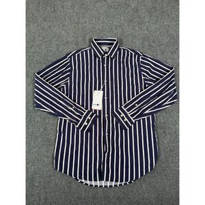 NWT NN07 No Nationality Shirt Mens Small Blue Errico Flannel Button Up Cotton